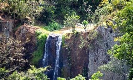 Waterfall in the forest of Arusha National Park